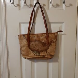 Alviero Martini 1A Classe GEO MAP Print Purse